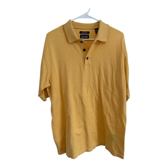 John Daly Rare Vintage Gold Golf Polo Shirt Mens Medium Cotton Retro Style - Picture 1 of 4